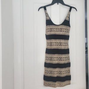 Black and Tan Crochet Dress